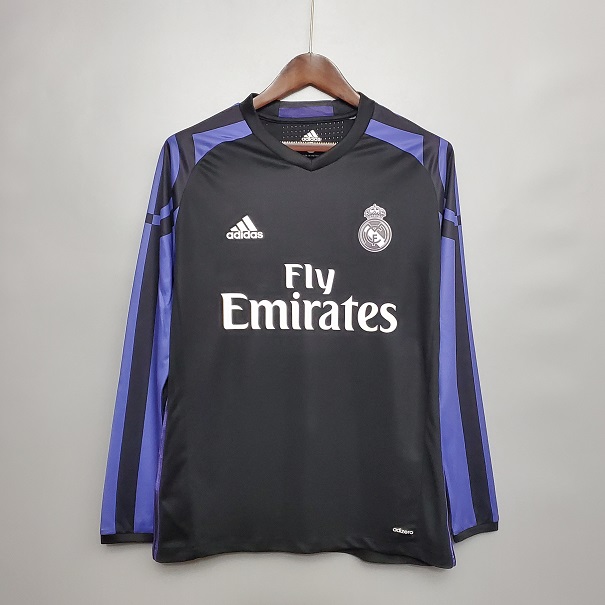 AAA Quality Real Madrid 16/17 Third Black Long Soccer Jersey